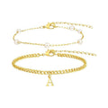 K-style dongdaemun insniche style hot-selling accessories elegance ball chain anklet for women easiest for match ball chain pearl anklet