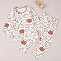 Kids type a autumn clothes and long trousers boys pure cottonintimatessuit girl lycra cotton home clothes pajamas pure cottoncomfortable