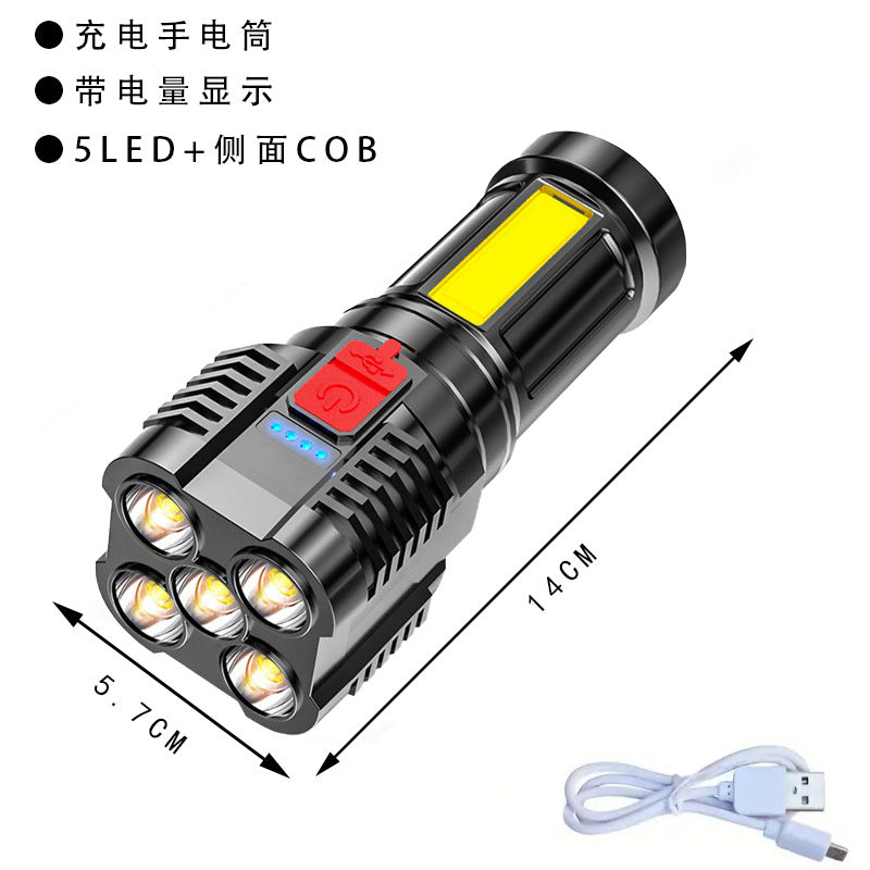 Four nuclear explosions bright flashlight strong light rechargeable 100,000 lumens strong light special forces outdoor multi-function led long-range shooting