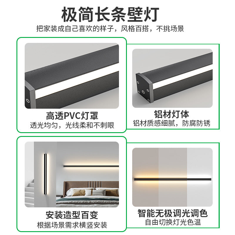 Minimalist led linear wall sconce - perfect for bedroom bedside, hallway, living room, sofa backdrop, and ambient lighting