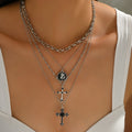 Long necklace wholesale european and american cross-border stylish cross jewelry accessible luxury niche stacked pendant necklace women's sweater chain