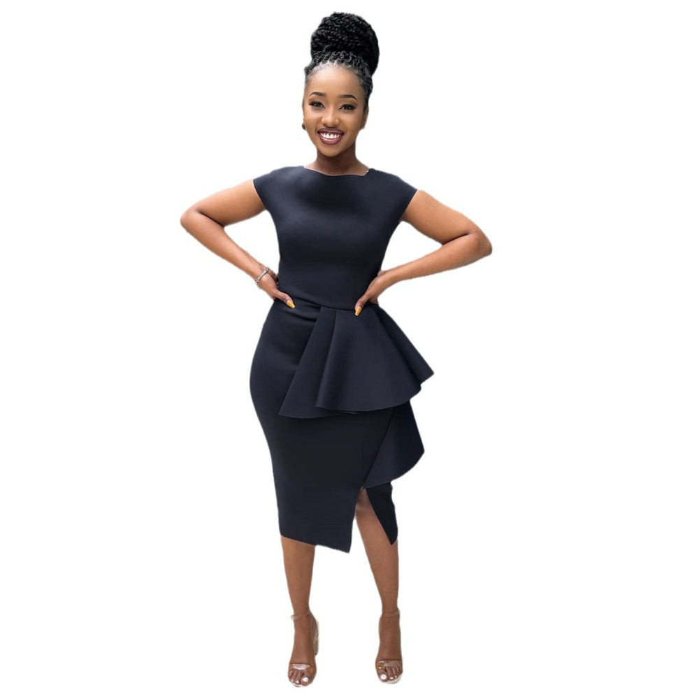 African cross-border  new arrivalfashion african elegantwork clothingpure colorloose style dress big sale