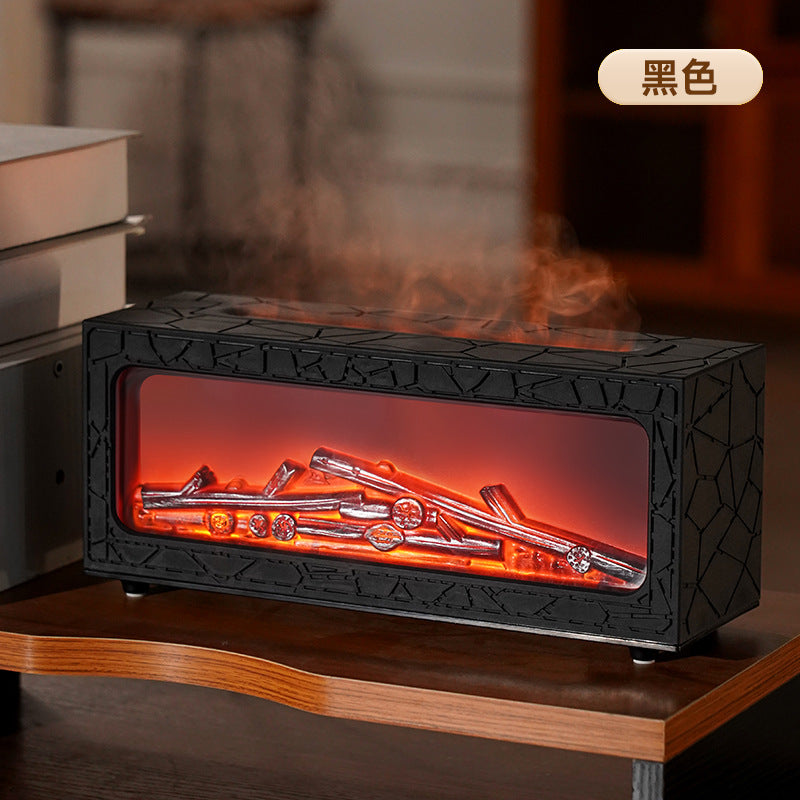 2025 new artificial fireplace aroma diffuser, flame humidifier, automatic scent sprayer, home indoor bedroom ambient light