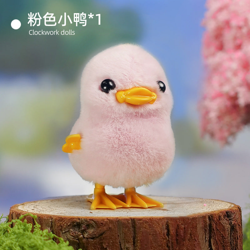 Jumping chicken wind-up toy, baby wind-up ejection little yellow chicken chain wind-up duckling baby, kids toy