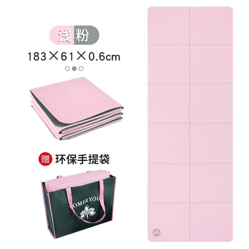tpe folding yoga mat, 4mm thin portable outdoor eco-friendly odorless balance mat for sports and fitness