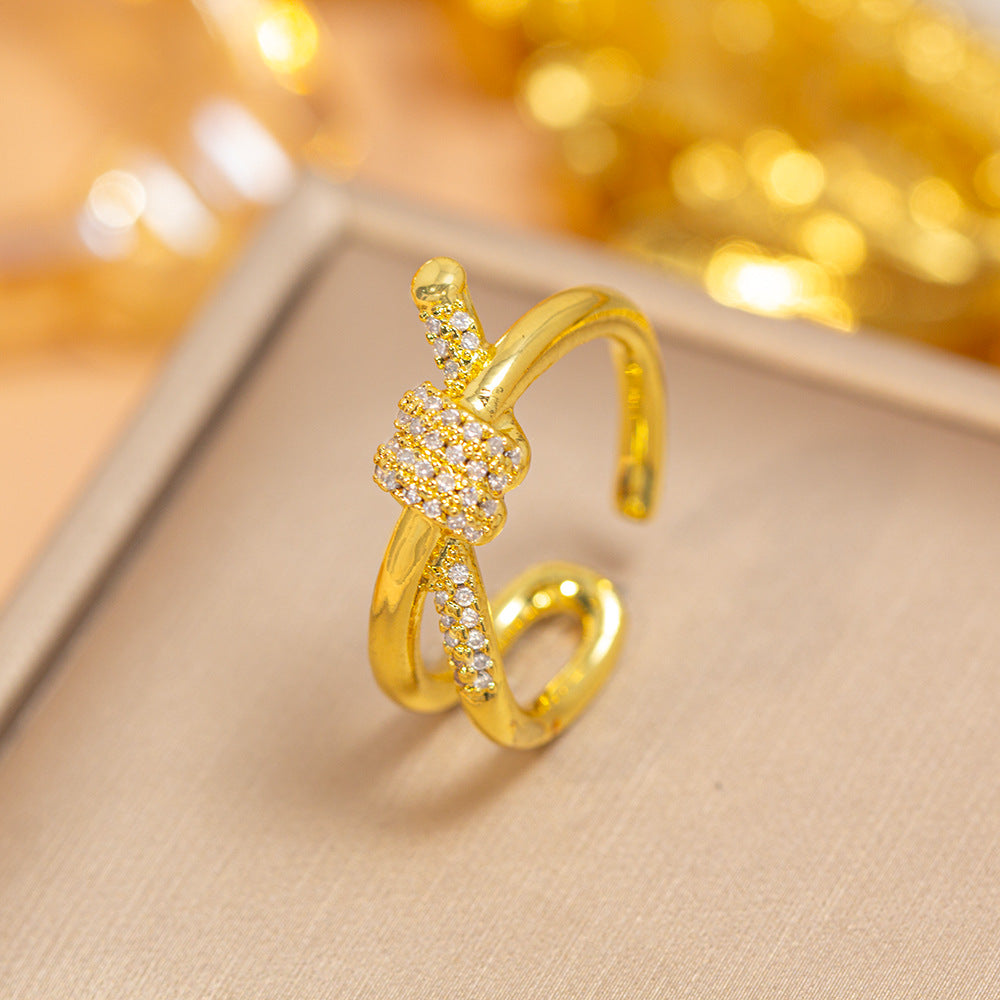 hot-selling design, full of diamonds, inlaid with zircons, exquisite women's openable adjustable rings, popular fashion accessories