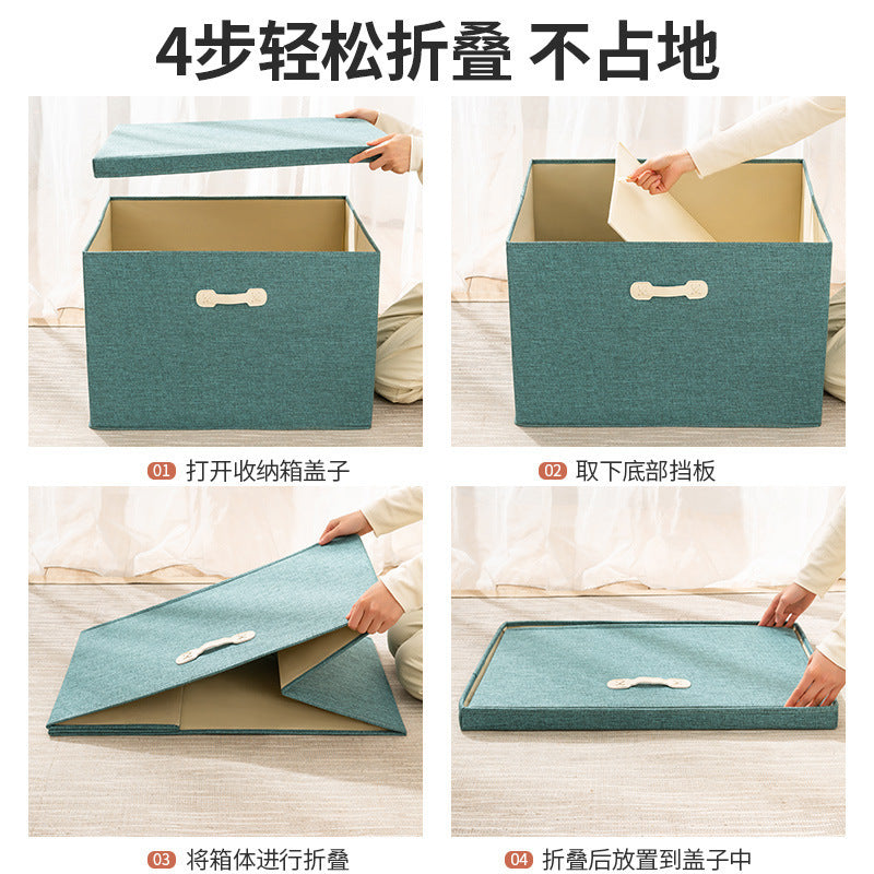 Foldable Baina box, selected fabrics, preferred materials, wardrobe storage with lid, finishing box, personalized storage customization