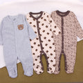 Newborn romper bodysuit - all seasons pure cotton baby long sleeve onesie - infant sleepwear outfit - baby clothes