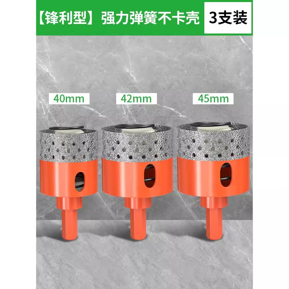 Baolian tile hole opener with spring dry punching marble rock slab special punching drill bit does not card brick tile reaming