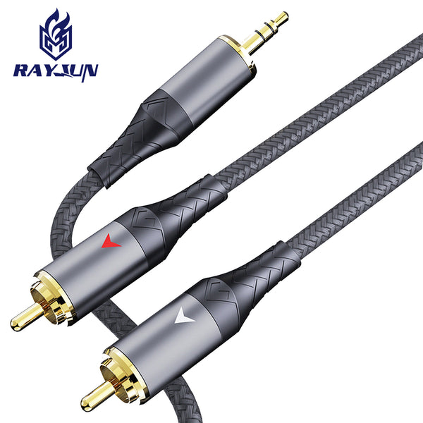Manufacturer's private mold 3.5 to 2rca audio connection mobile phone computer power amplifier speaker 3.5mm to double lotus cable
