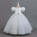 Export-quality girls' satin lace patchwork princess dress - new arrival for girls' banquets and parties - in stock