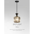 Modern minimalist bedroom bedside pendant light, simple bar counter entryway lighting, single-head suspension crystal chandelier