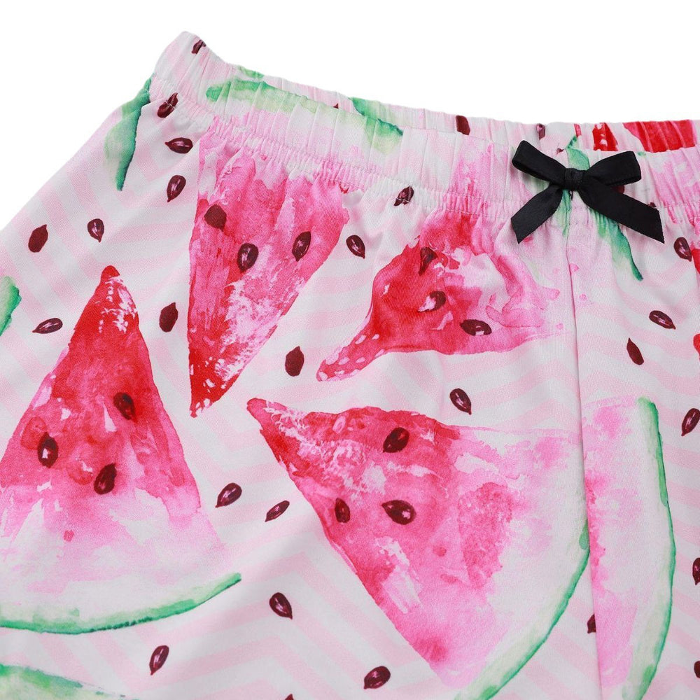 European and american style new women's loungewear set: camisole top and shorts pajamas with watermelon print - cute and trendy