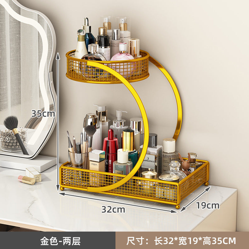 Cosmetic organizer box vanity table skincare storage rack bathroom sink shelf desktop multi-layer organizer
