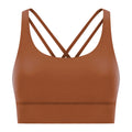 New arrival cross back yoga bra double-sided brushed nude high-strength bubble wrap push-up sports intimatesdw002