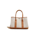 Top-grain leather niche styleclassy women's genuine leather satchel bag large capacity canvas contrast color garden tote bag