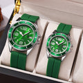 couple fashion sports green water ghost quartz watch casual silicone student quartz watch life waterproof