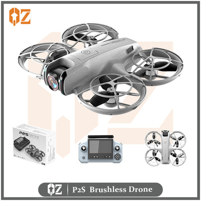 p2s brushless drone with large screen remote control, obstacle avoidance, full protection, drop-resistant, esc, long endurance, toy aircraft