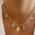 European and american cross-border new arrival: ocean-inspired seashell and conch necklace with minimalist design, sunflower and smiley face pendants for women