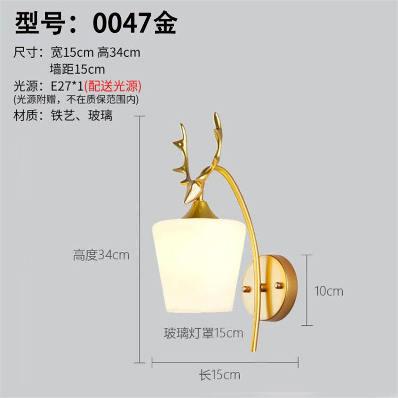 Nordic wall lamp bedroom bedside lamp modern casual creative hotel aisle lamp living room corridor wall lamp staircase lamp