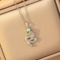 X8301-20 [titanium steel chain copper inlaid zirconium pendant]