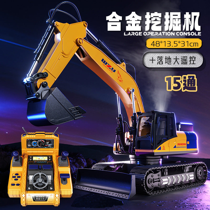 Wholesale hot-selling extra-large remote control multifunctional control console light & music excavator - big toy for boys' construction vehicles
