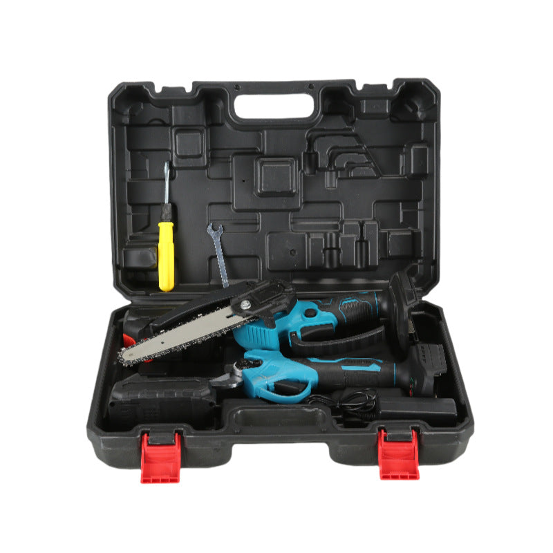 6 inch 8 inch lithium battery trimming two-piece set, lithium battery branch scissors, fruit branch trimming lithium battery chain saw scissors saw