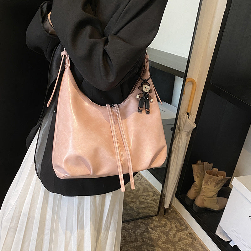 Foreign trade casual retro large-capacity bag women's 2025 new autumn and winter commuter shoulder messenger bag fashionable dumpling bag