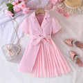 fashionable european and american cross-border new arrivals: chiffon patchwork belted blazer-style bubble sleeve dress - direct from the manufacturer