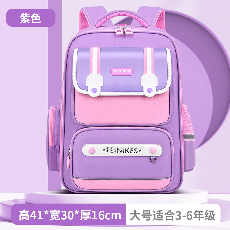 School bags for primary school girls, spine care and burden reduction for boys, large-capacity children's school bags for grades 1-6, double-shoulder school bags wholesale.