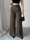 fashionfall and winternew arrivalladies casualelegantwork clothinghigh waistloosestraight-legpants suit pants