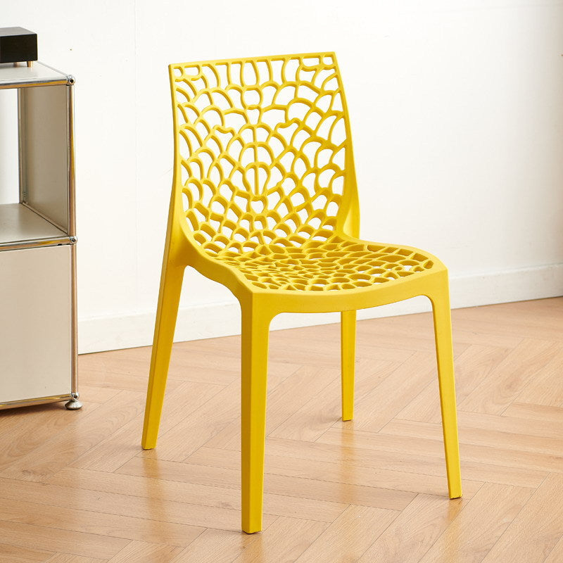 Cut out creative armrest art work chair casual dining chair scandinavian outdoor stackable casual chair waiting chair