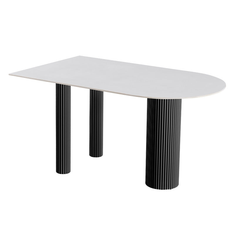 Source factory manufacturer wholesale rock slab dining table island small apartment all-in-one simple for home cream style dining table