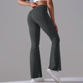 Fashion cross-border t-line wide-leg tights, nude butt lift yoga flared pants, high waist casual fitness sweatpants
