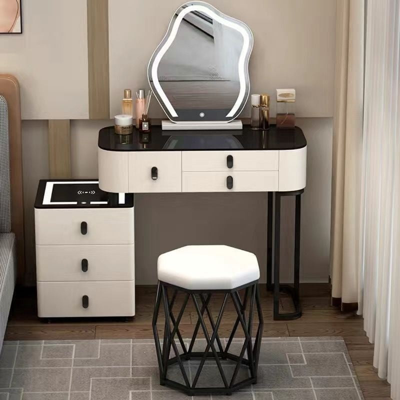 Vanity table bedroom solid wood smart home vanity table multi-functional makeup table accessible luxurycasualplaid vanity table