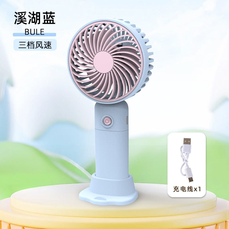 Handheld mini fan - portable, rechargeable, usb powered, silent desktop fan for office, student dorm, and travel