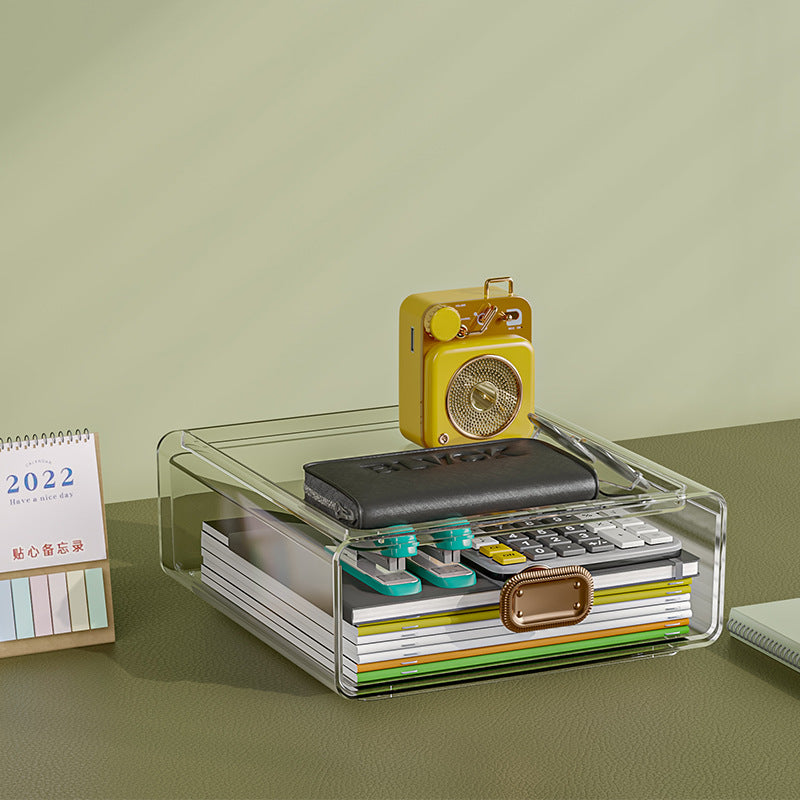 Desktop Storage Box Transparent Drawer Office Stationery Sundries Storage Box Dresser Cosmetics Shelf