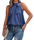 summer new arrival halter neck bow leopard print satin sleeveless tank top wholesale