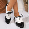 foreign trade shoes  spring new arrivalfashion thick heel shoes 43 large size color matching carved tie back women's flats