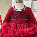 【in stock】girls' dress  new collection: chic tweed-style mesh princess dress, trendy kids' influencer cake dress