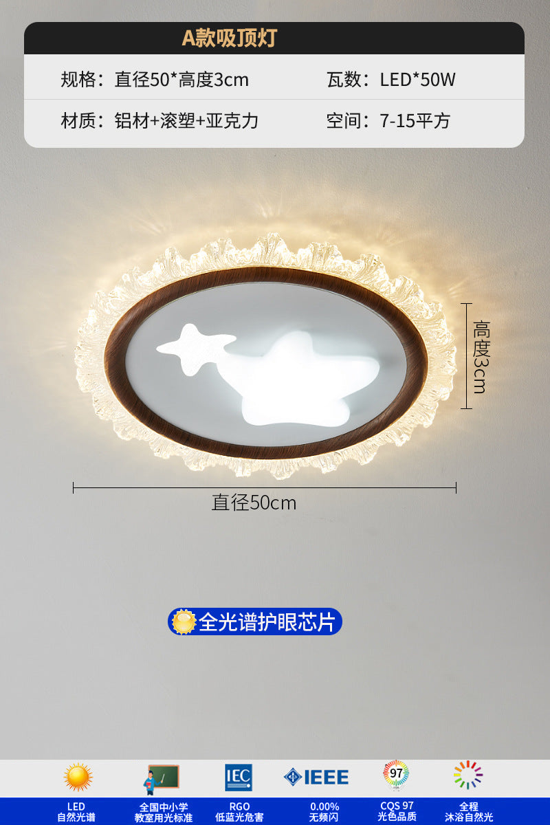 Bedroom light ceiling light new cartoon star eye protection children's room lighting modern warm and romantic led room light