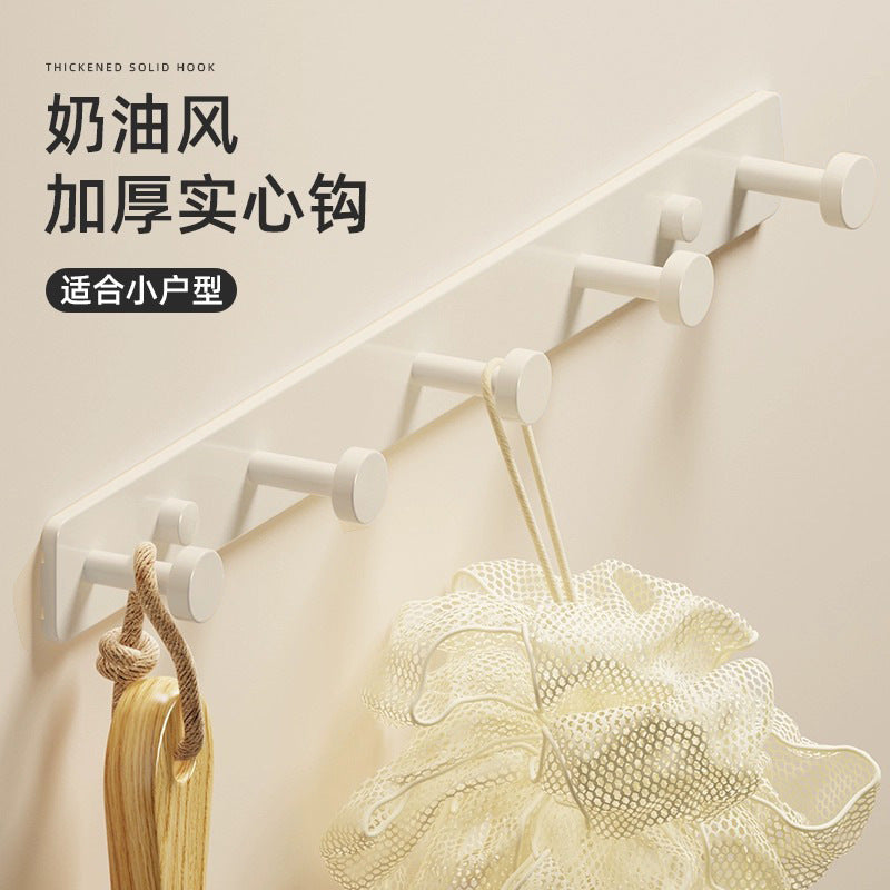 White hook, coat hook, entrance to the door, no punching in the entrance, storage hanger, key row hook storage rack on the wall