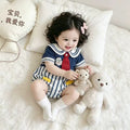 Summer baby girl romper, summer thin striped bodysuit, newborn fashion summer outfit