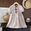 European and american style girls' dress -  summer new arrival - bow accent floral short sleeve dress for girls