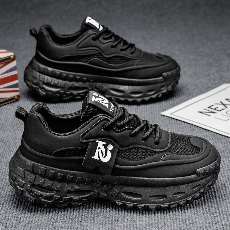 Tire bottom men's shoes winterfashionable brand easiest for matchcasual sneakers running non-slipthick solehidden heelxiaobai daddy shoes