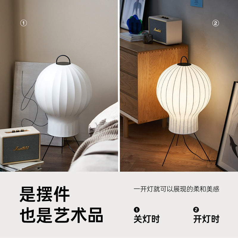 Balloon floor lamp design vertical living room table lamp minimalist cream wind living room sofa bedroom atmosphere silk lamp
