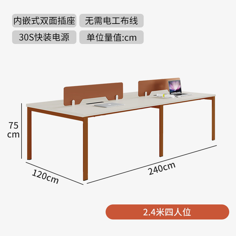 Saint rica thickened steel frame office desk and chair combination four-person double 2-person 4-person desk casual modern office electric