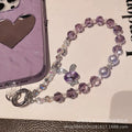 New arrival crystal pearl crystal lanyard beaded mobile phone hanging chain wholesale dream rabbit rhinestone pendant foreign trade cross-border