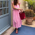 european and american export women's clothing: new cross-border summer dresses for women - fashionable, sweet, slim-fit solid color dresses