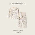 Baby clothes soft fleece cotton spring/autumn style high-waisted belly protection pajamas autumn/winter base layer warm clothes two-piece set